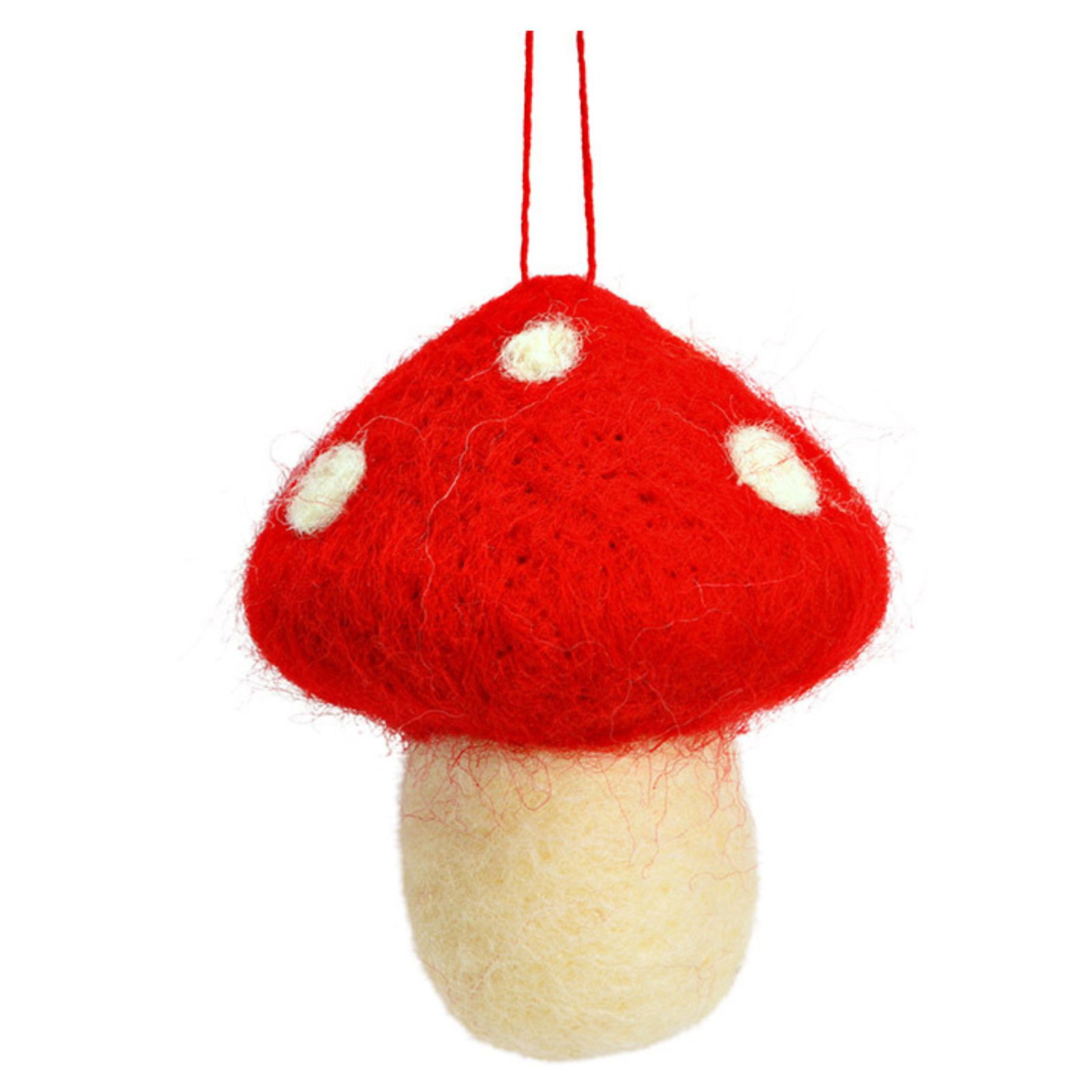 Anhänger Champignon aus Filz, Rot/Weiß (B/H/T) 6x6x6cm Anhänger Champignon aus Filz, Rot/Weiß (B/H/T) 6x6x6cm