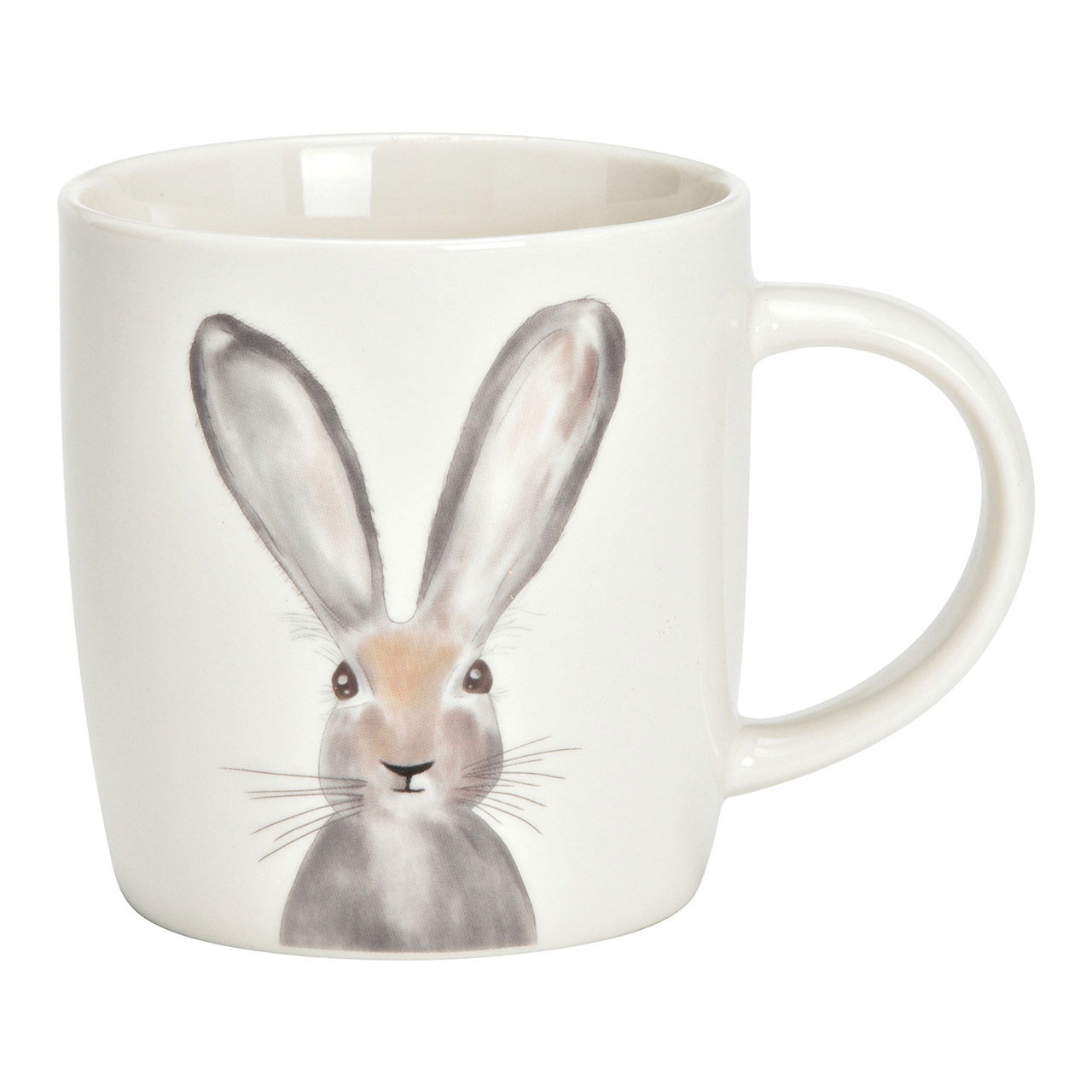 Gobelet décor lapin en porcelaine, blanc/gris (L/H/P) 12x9x9cm 350ml Gobelet décor lapin en porcelaine, blanc/gris (L/H/P) 12x9x9cm 350ml