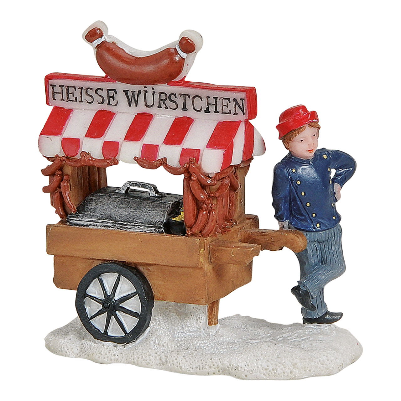 Miniatuur kerstfiguren worststandaard van poly (B/H/D) 7x7x3 cm