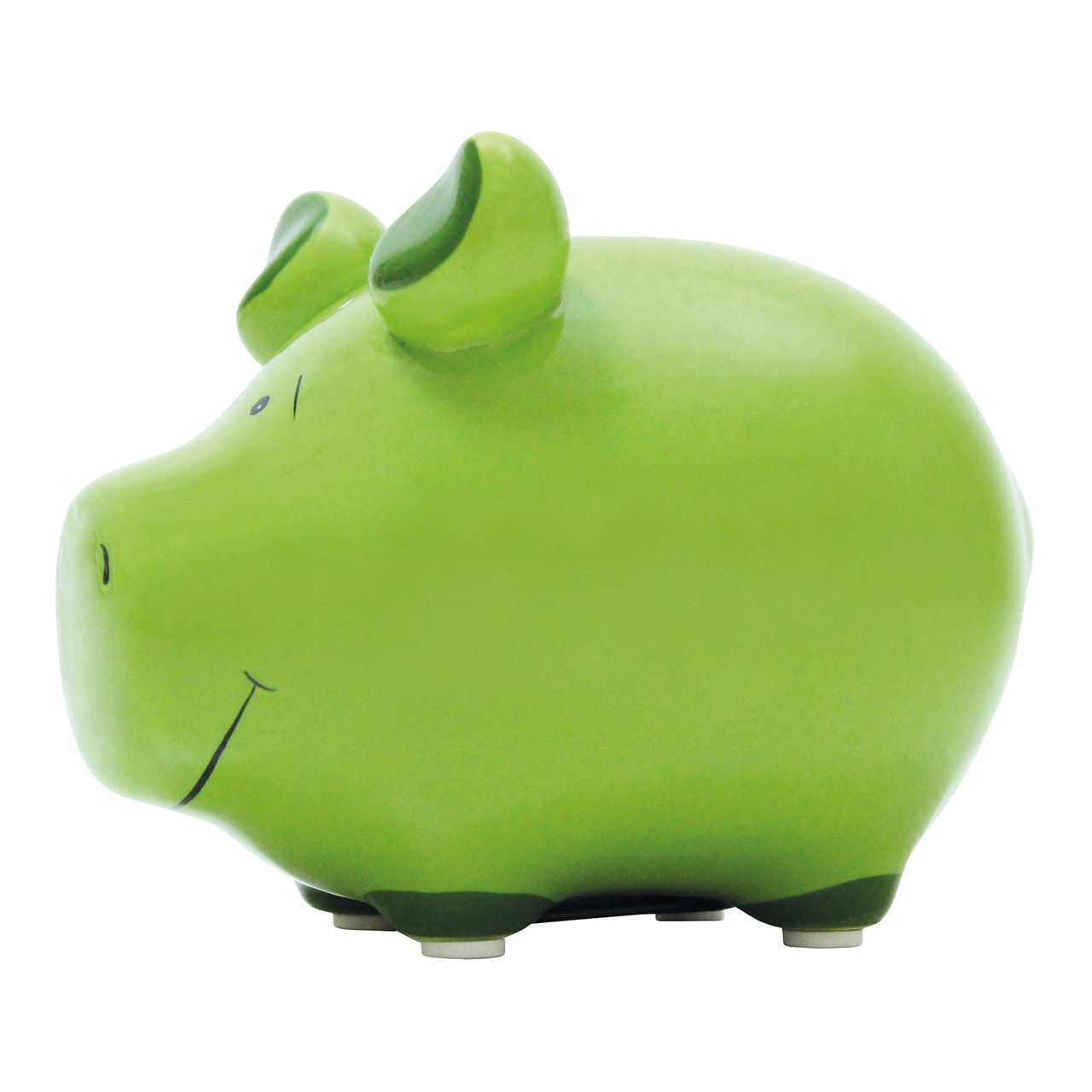 Tirelire KCG petit cochon, en céramique Vert (L/H/P) 12,5x9x9cm