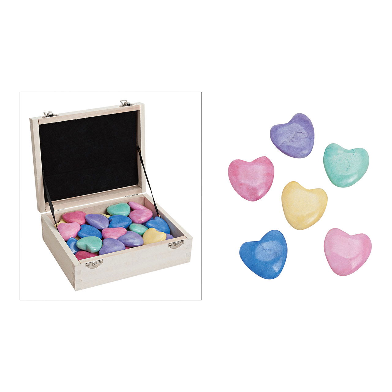 Marble heart, 6 assorted, 4 cm Marble heart, 6 assorted, 4 cm
