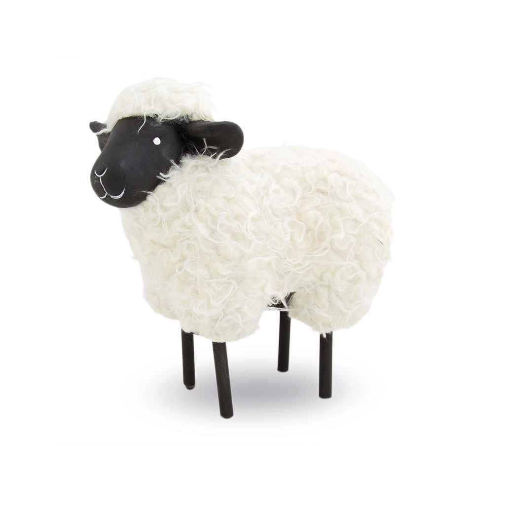 Staand zwart schaap. Keramiek. 19 cm. 1 stuk. Tier, Vieh, Säugetier, Schaf