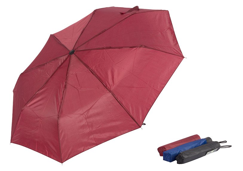 Umbrella mini 53cm, plastic, 3-fold, (W/H/D) 25x4x4cm