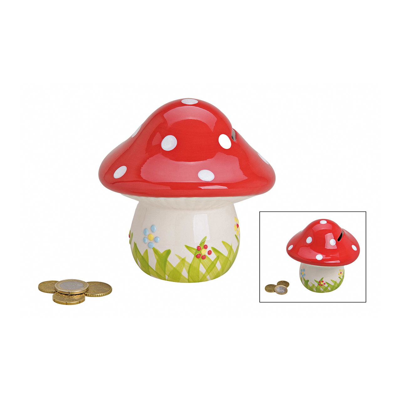 Tirelire Champignon en céramique, L13 x P13 cm