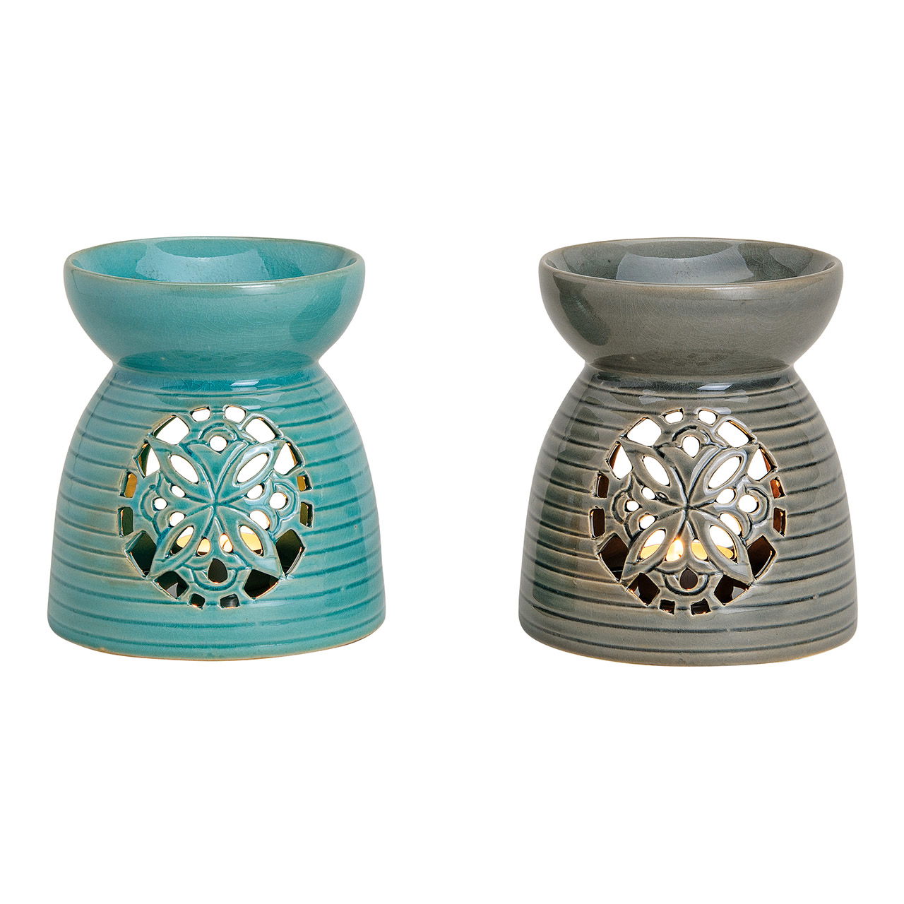 Ceramic fragrance lamp, 2 assorted, (W/H/D) 13x15x13 cm