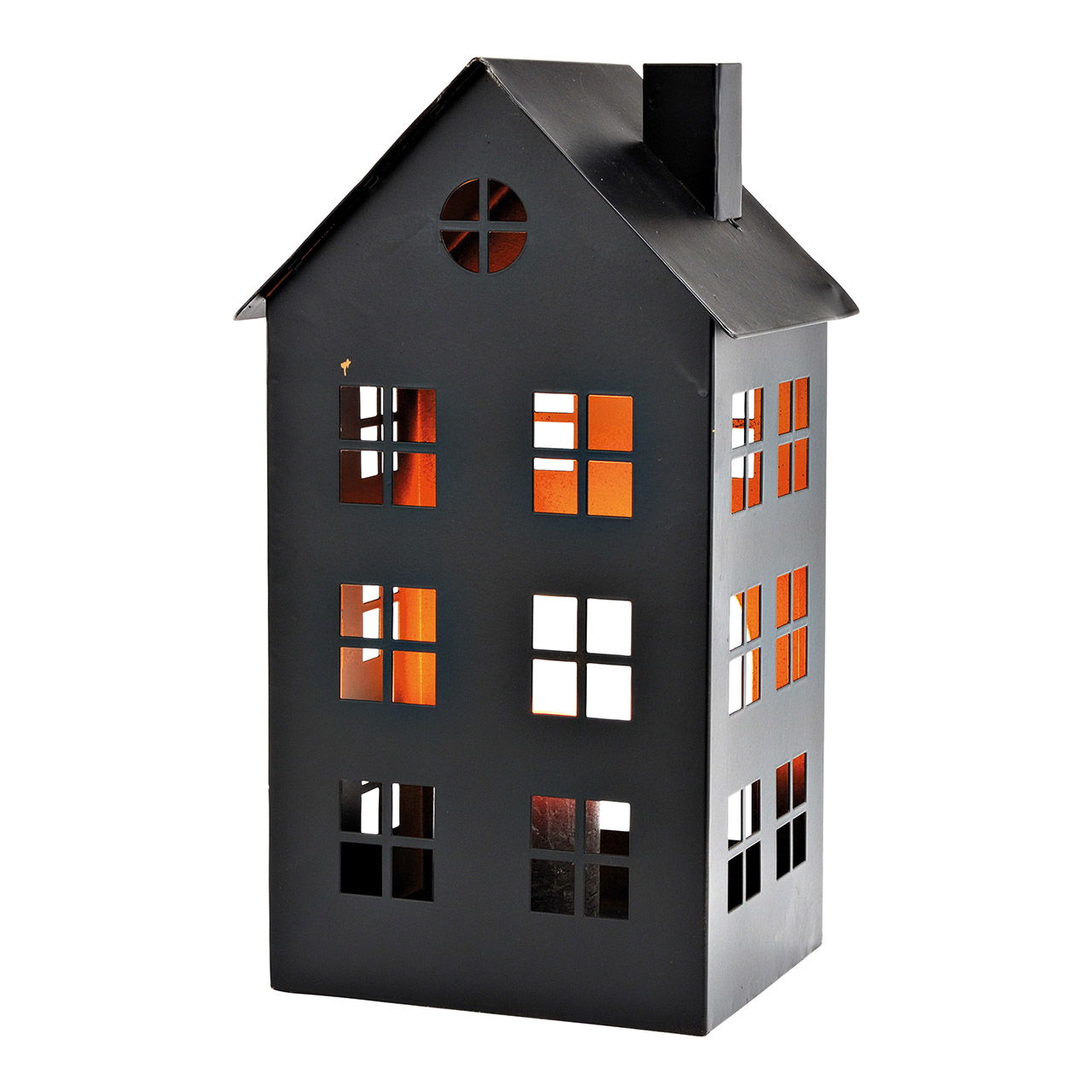 Lantern,windlight metal house black (w/h/d) 20x36x17cm