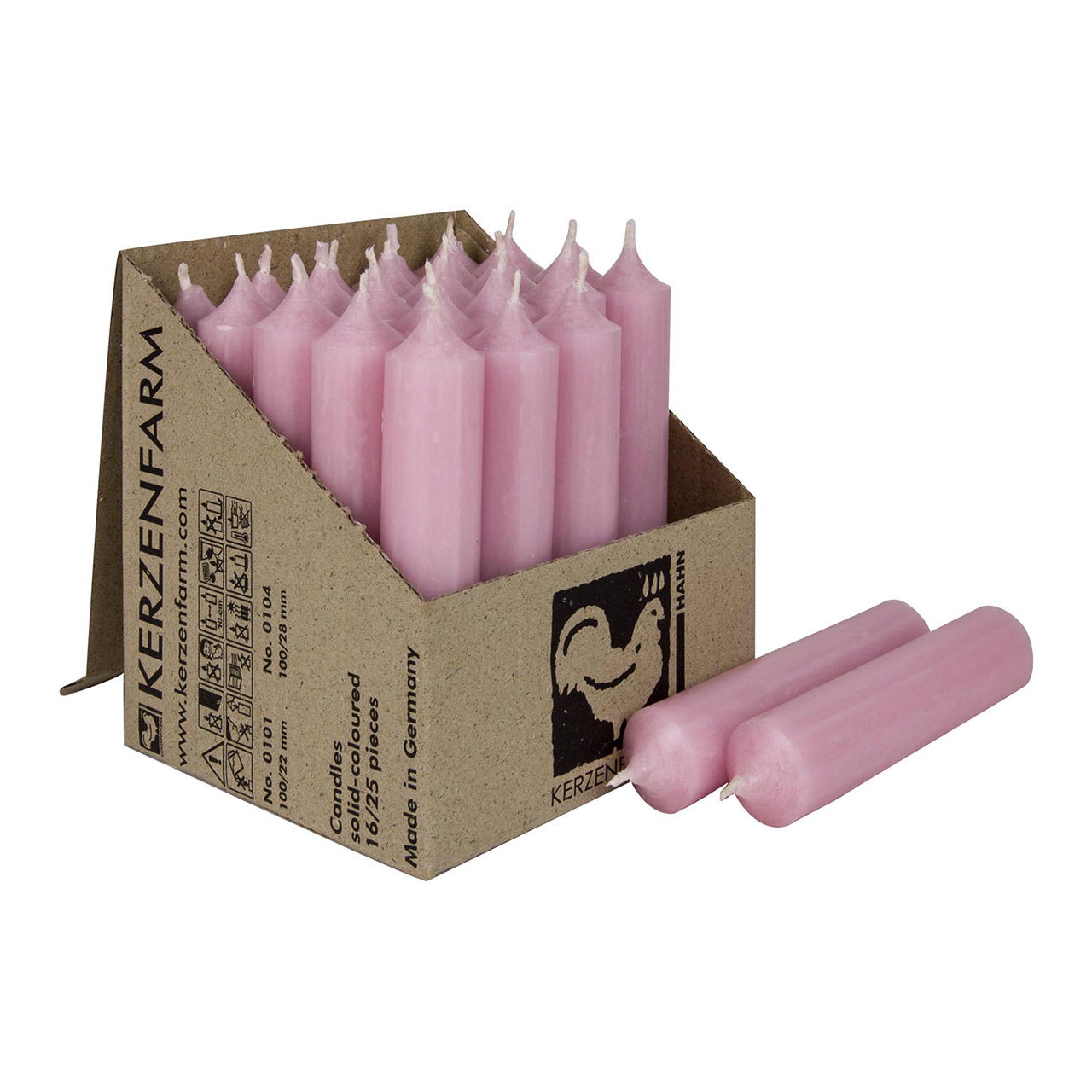 Bougie en cire teintée dans la masse rose pastel (H) 10cm Ø2cm Durée de combustion env. 4 heures Bougie en cire teintée dans la masse rose pastel (H) 10cm Ø2cm Durée de combustion env. 4 heures