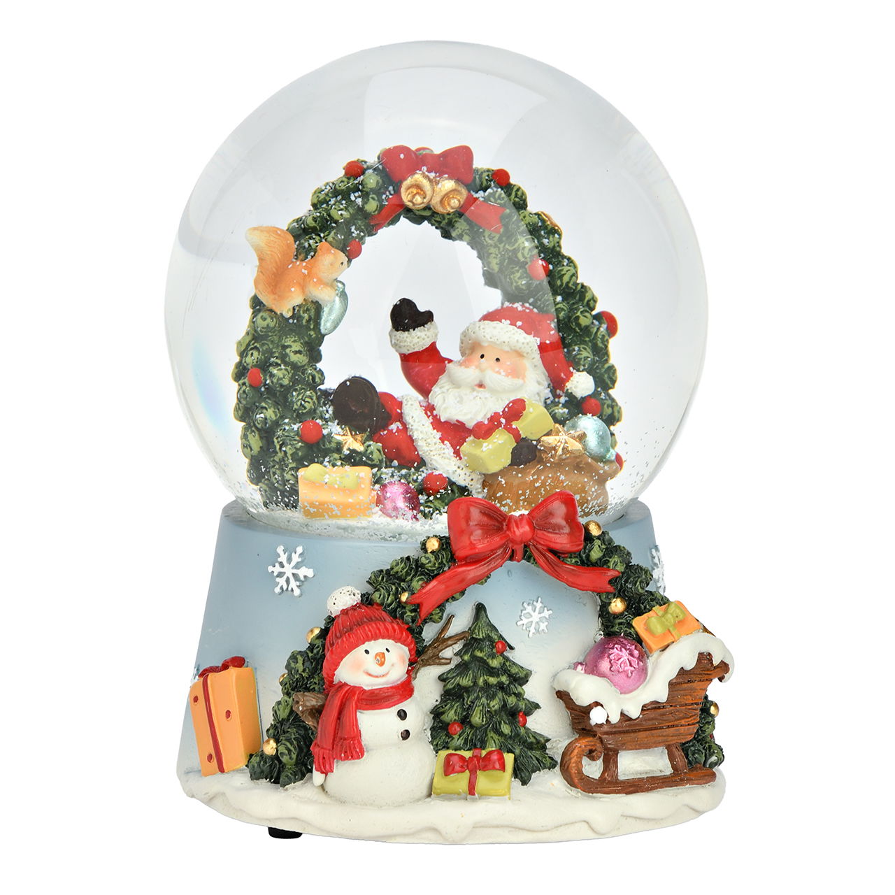 Spieluhr/Schneekugel Weihnachtsmann aus Poly/Glas Bunt (B/H/T) 10x14x10cm Draußen, Schneemann, Winter, Weihnachtsdekorationen, Festival