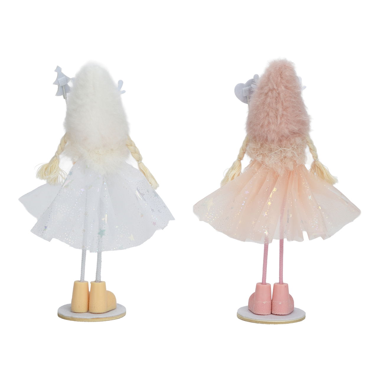 Meisje van textiel wit 2 assorti (B/H/D) 12x19x5cm Puppe, Spielzeug