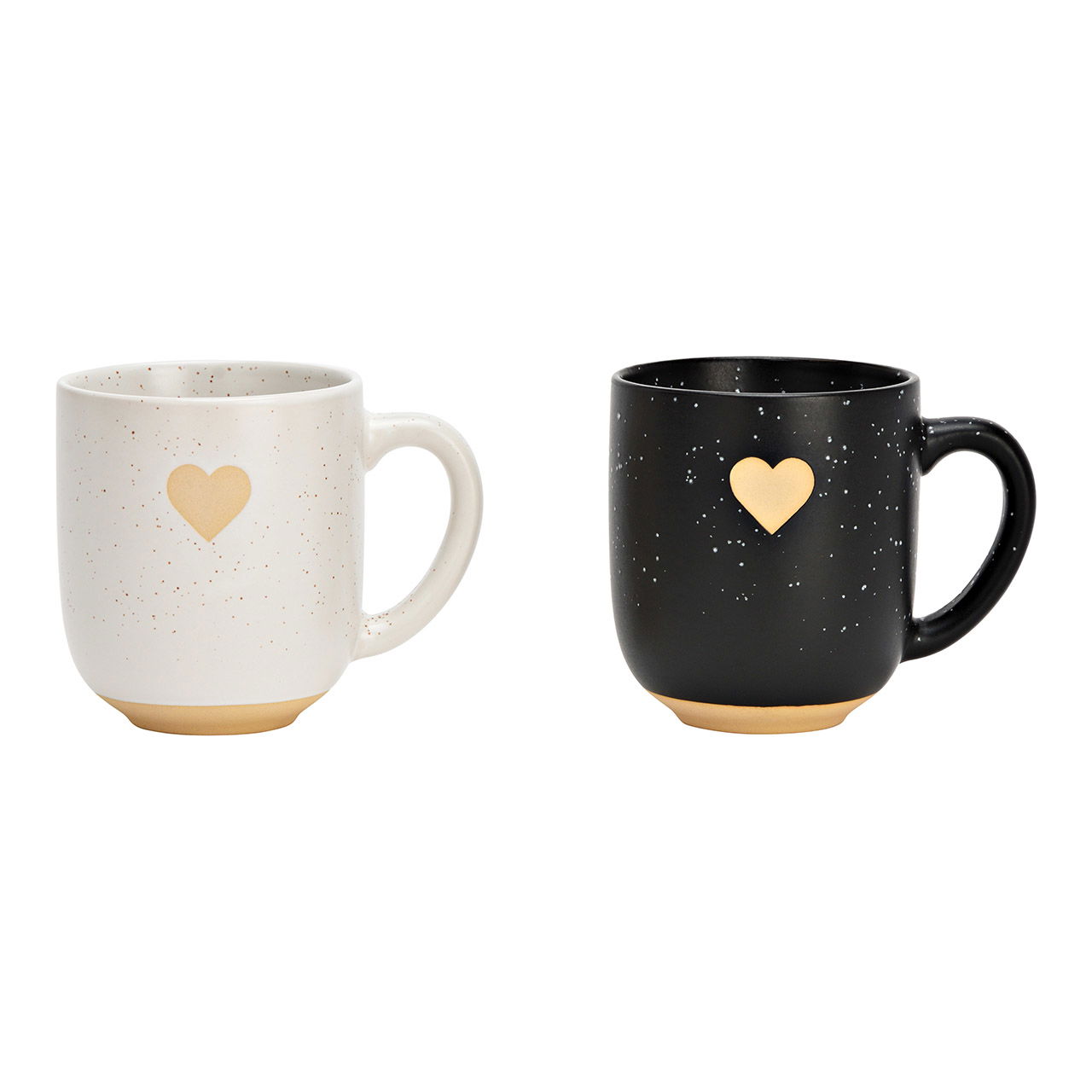Becher Herz aus Steingut schwarz, weiß 2-fach, (B/H/T) 12x10x8cm 300ml Becher Herz aus Steingut schwarz, weiß 2-fach, (B/H/T) 12x10x8cm 300ml