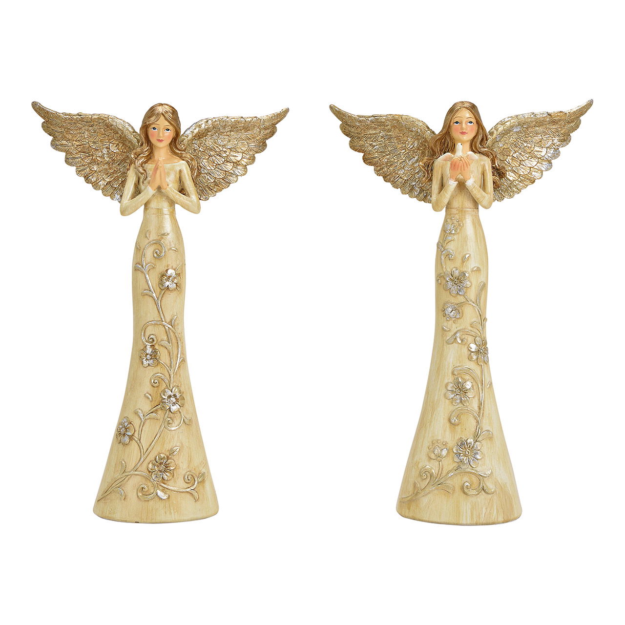 Angel made of poly champagne 2-fold, (W/H/D) 19x29x9cm Angel made of poly champagne 2-fold, (W/H/D) 19x29x9cm