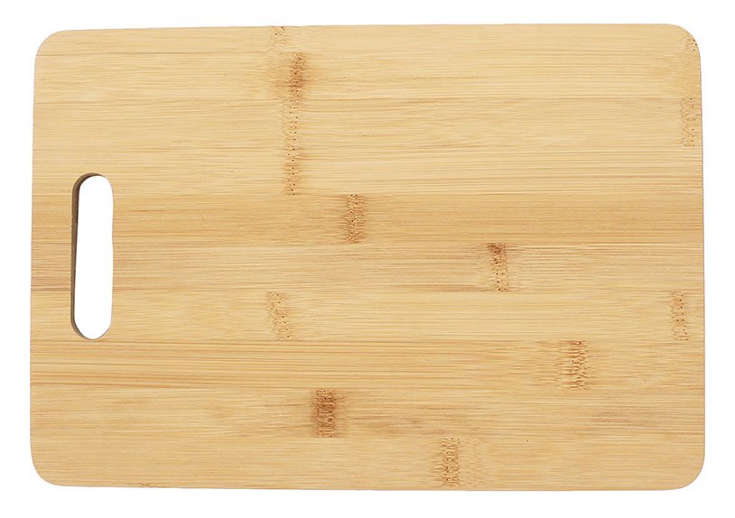 Bamboo cutting board natural (W/H/D) 28x1x20cm