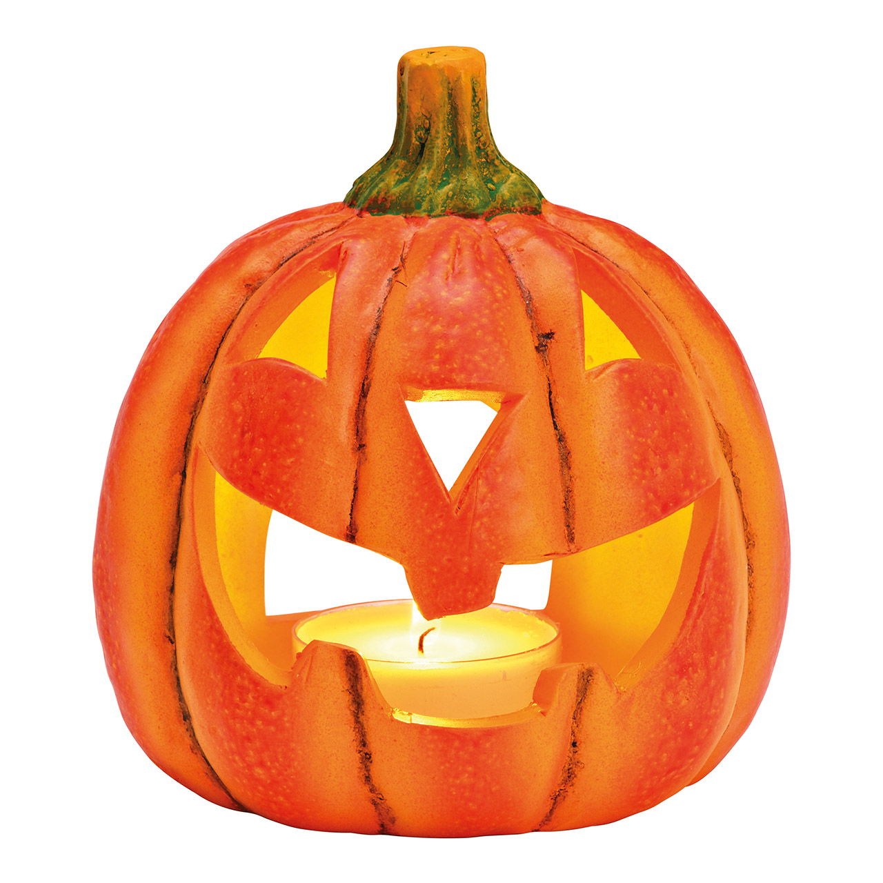 Windlicht Kürbis aus Ton, Orange (B/H/T) 14x16x14cm Windlicht Kürbis aus Ton, Orange (B/H/T) 14x16x14cm