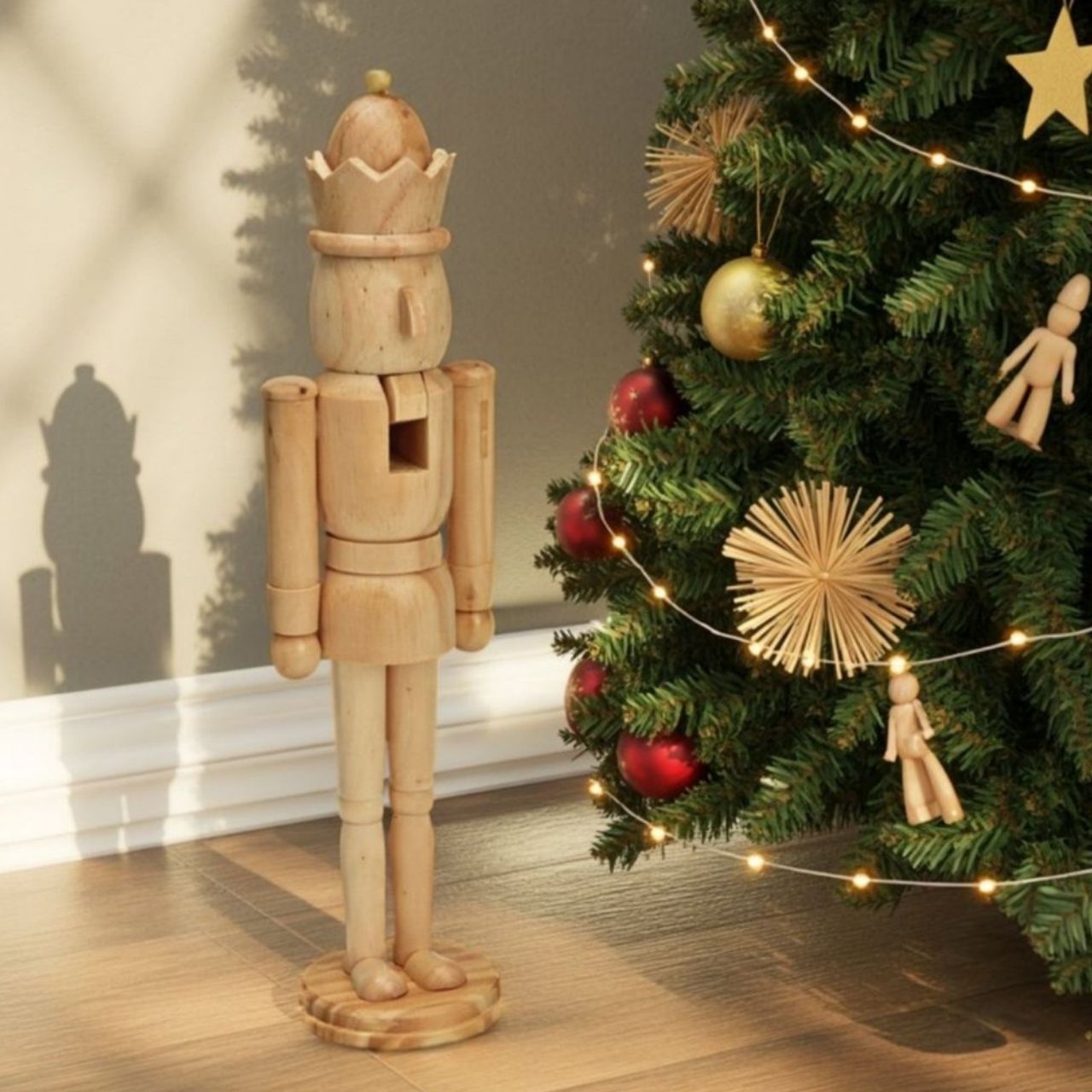 Casse-noix en bois naturel (L/H/P) 10x40x9cm Casse-noix en bois naturel (L/H/P) 10x40x9cm