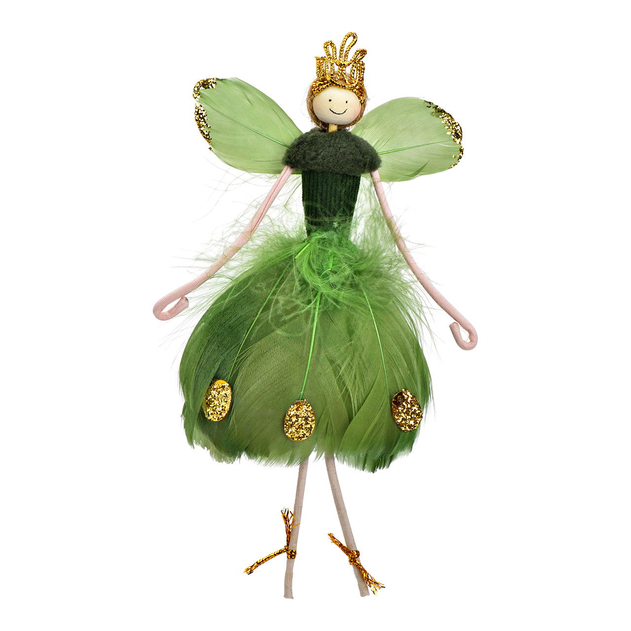 Textile ballerina hanger, green (W/H/D) 10x18x3cm