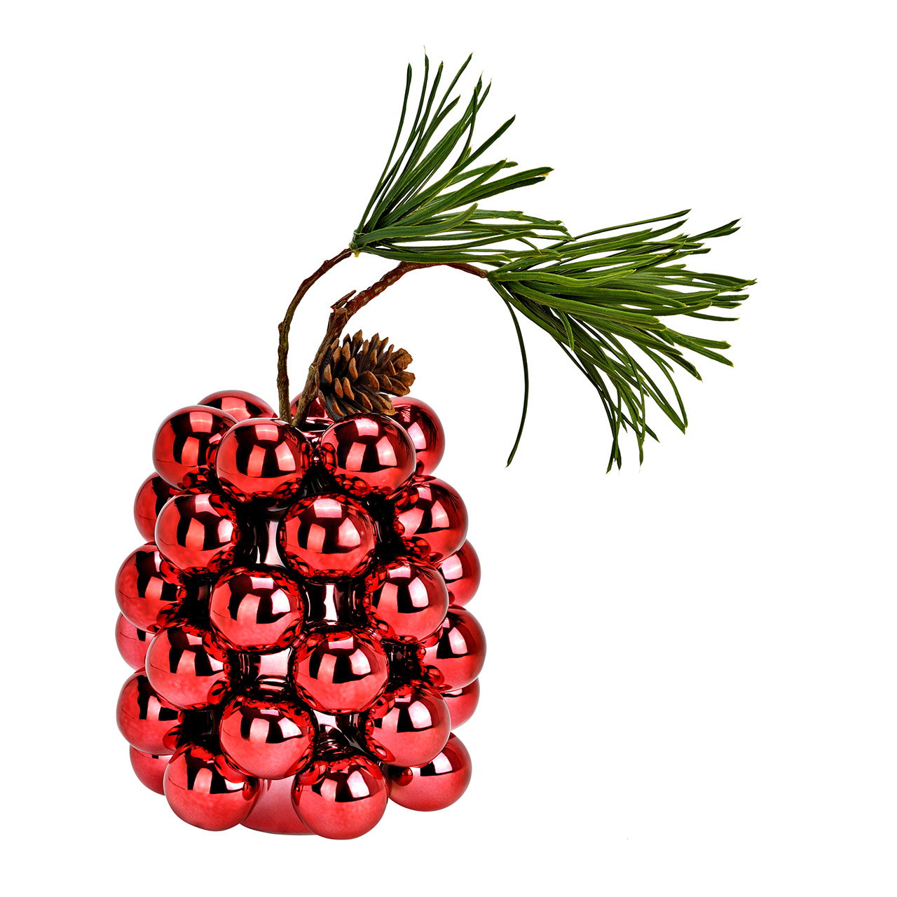 Vase Bubble en porcelaine, rouge foncé (L/H/P) 14x17x14cm Weihnachtsdeko, Tannenzweig, Kugelzweig, Rot, Glasanhänger