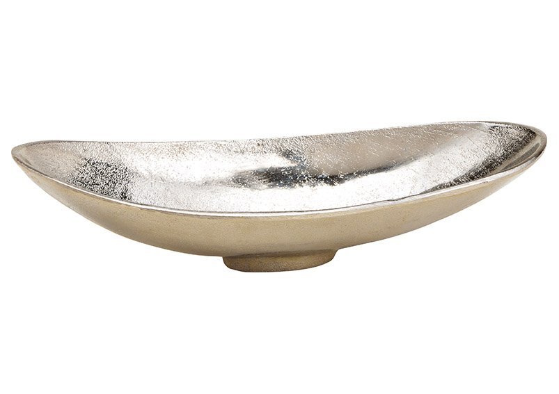 Schale aus Metall Silber (B/H/T) 30x6x13cm