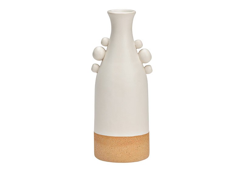 Vase en céramique blanc (L/H/P) 7x20x7cm uniquement pour fleurs séchées