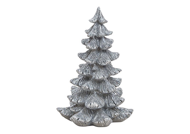 Árbol de Navidad de poliéster plateado (c/h/d) 10x16x10cm