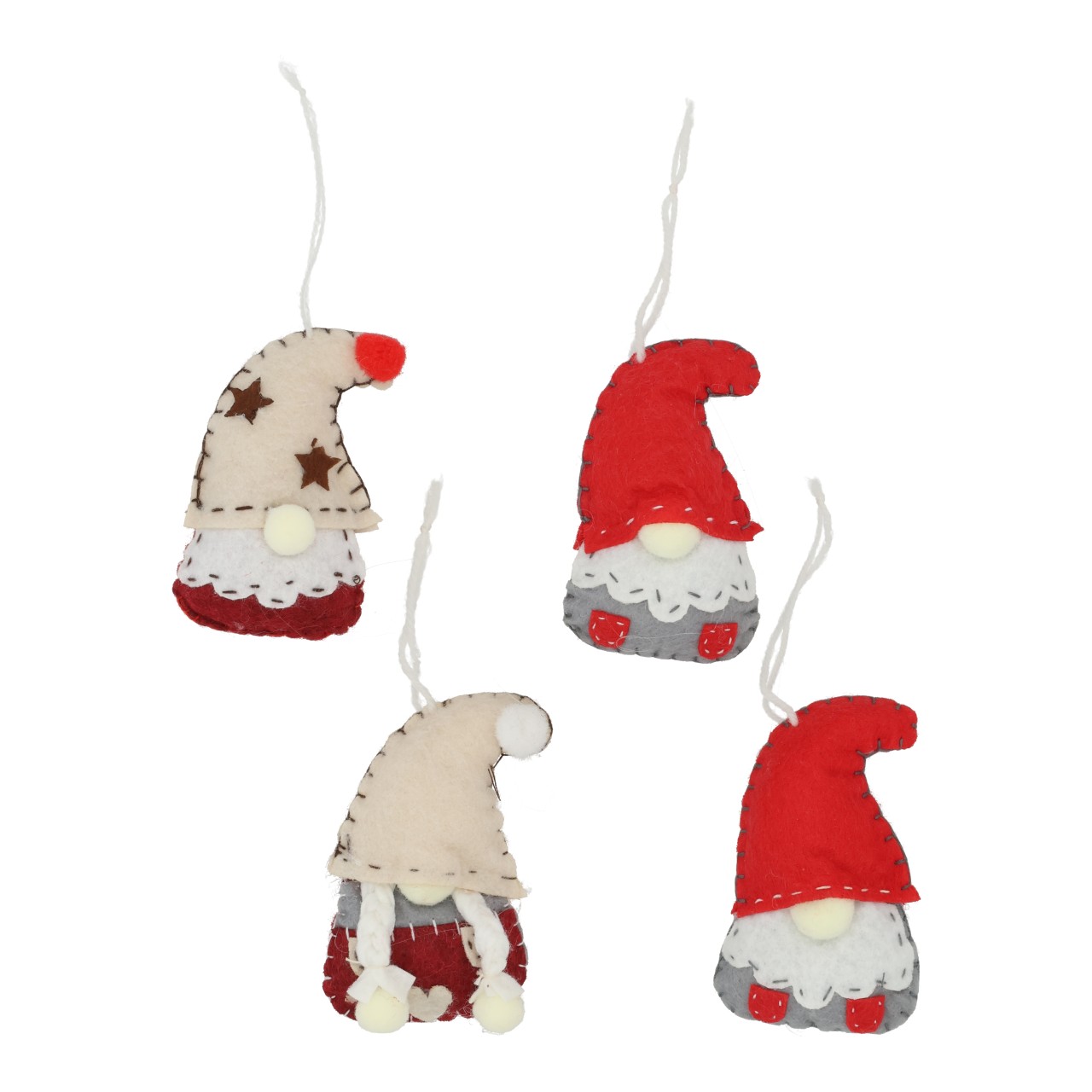 Weihnachtsdeko, Wichtel, Filz, Hänger, Rot