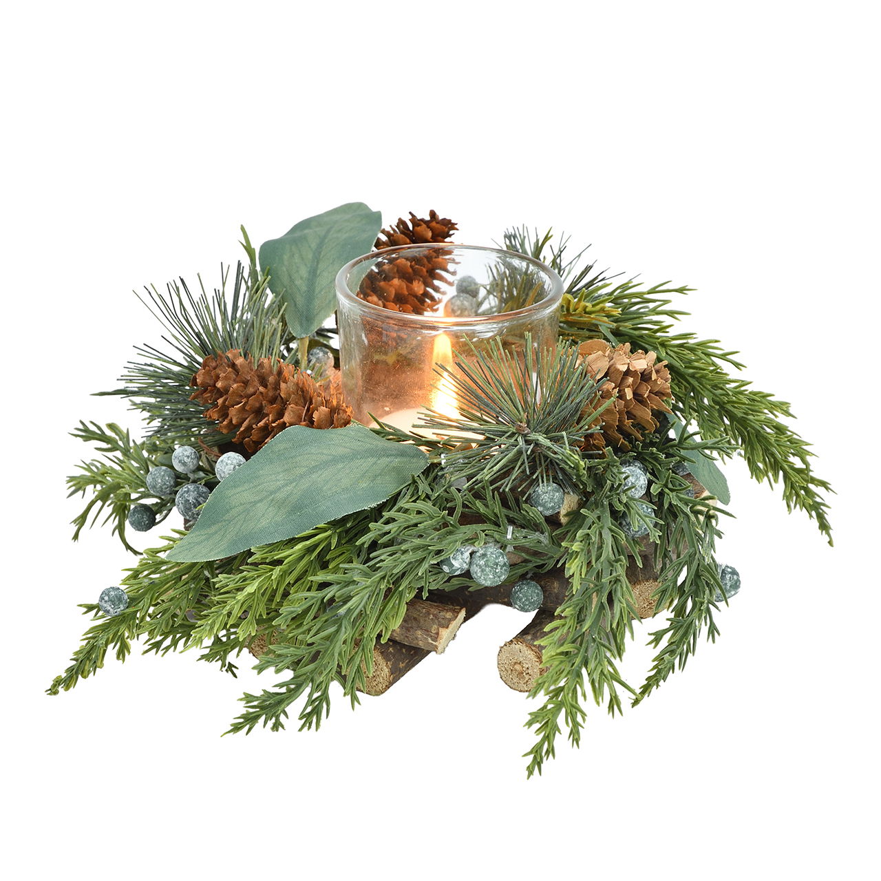 Plastic lantaarnkrans groen (B/H/D) 18x9x18cm Pflanze, Baum, Kräuterig, Topfpflanze, Konifer