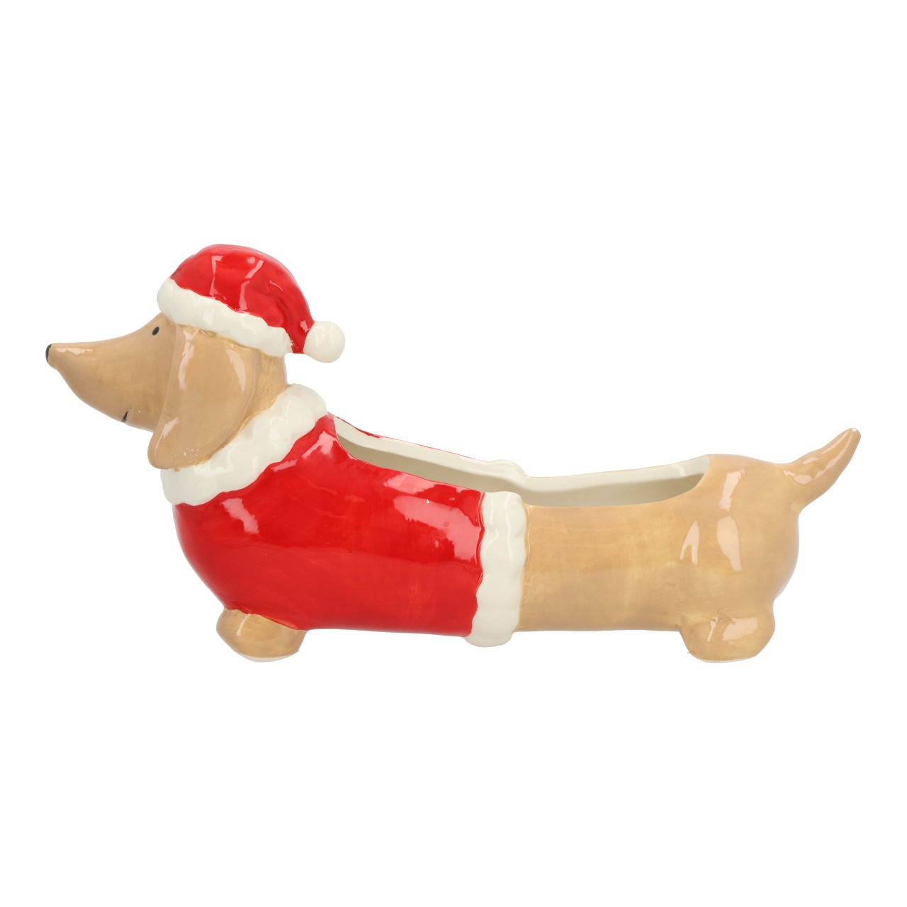 Ceramic flower pot dog red (W/H/D) 29x14x7cm Figur, Töpferei
