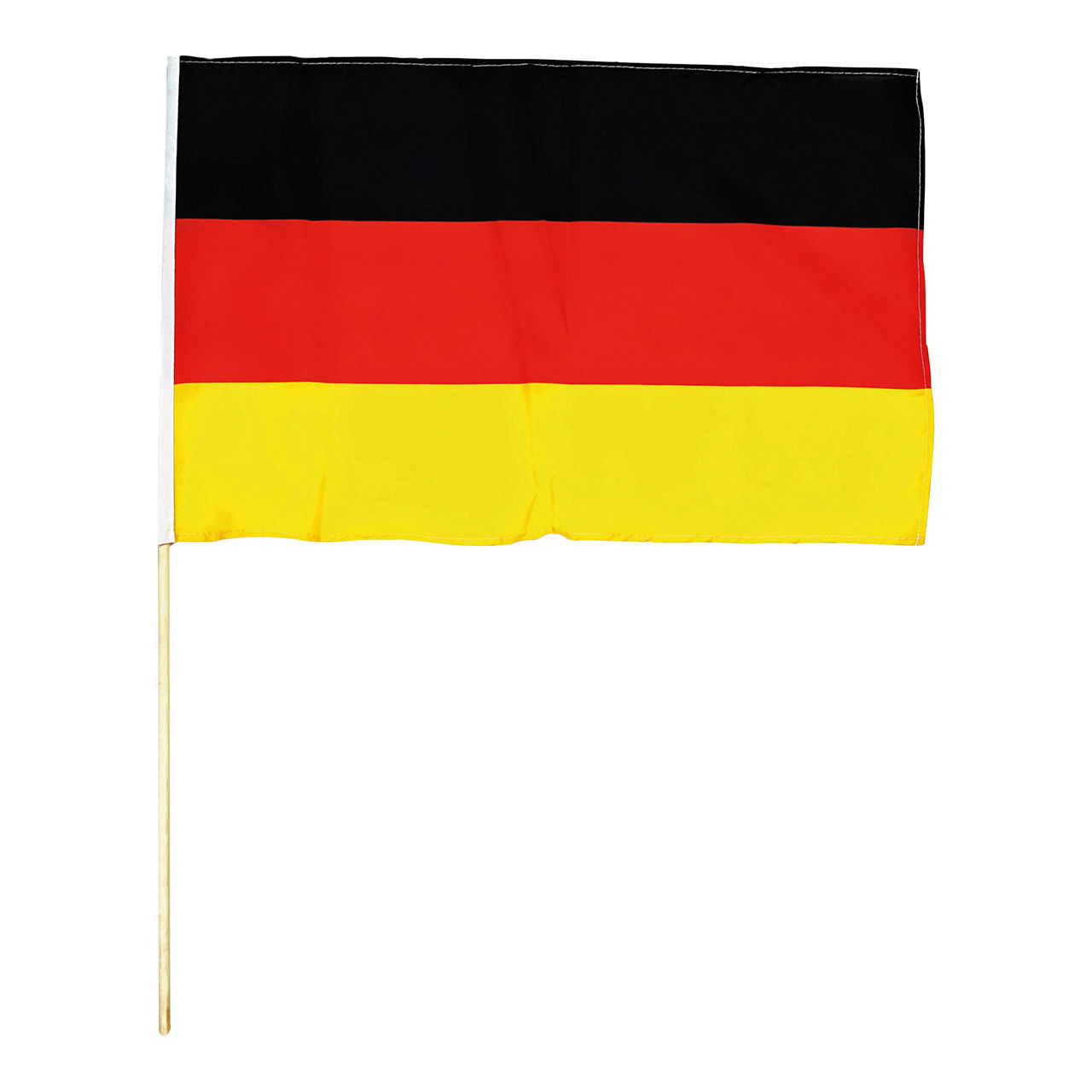 Bandera de asta Alemania, 90 x 150 cm con asta de madera Flagge, Flagge Deutschlands