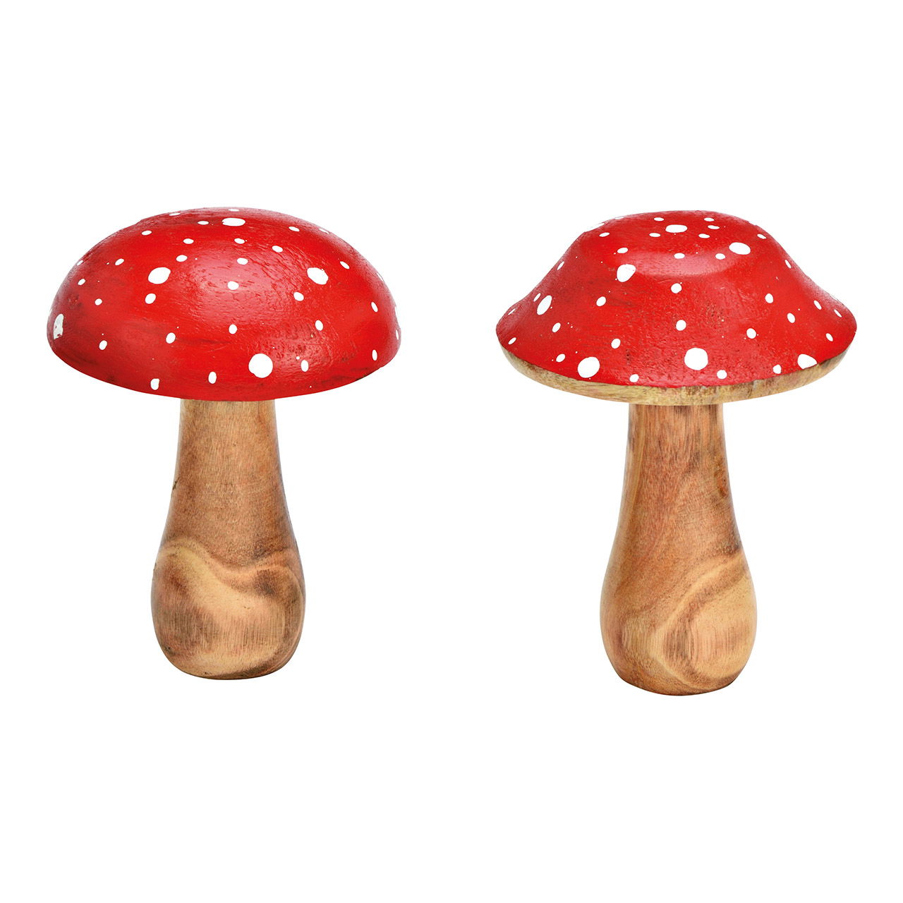 Pilz aus Mangoholz Rot 2-fach, (B/H/T) 6x13x6cm