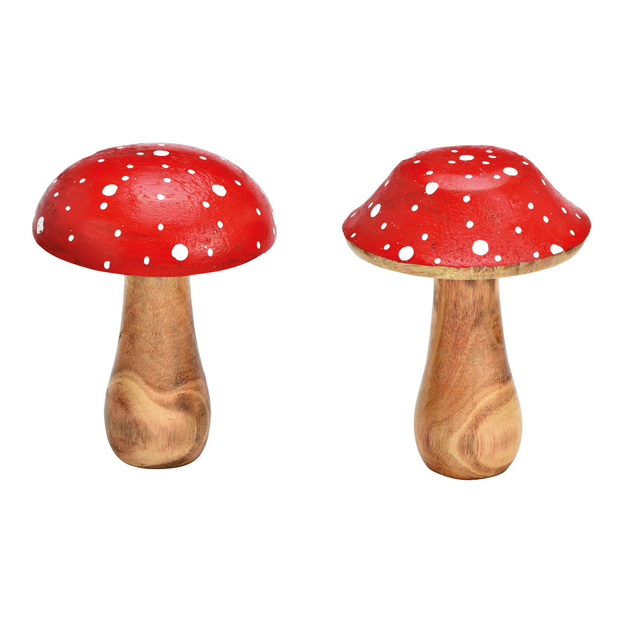 Mushroom made of mango wood red 2-fold, (W/H/D) 6x13x6cm Mushroom made of mango wood red 2-fold, (W/H/D) 6x13x6cm