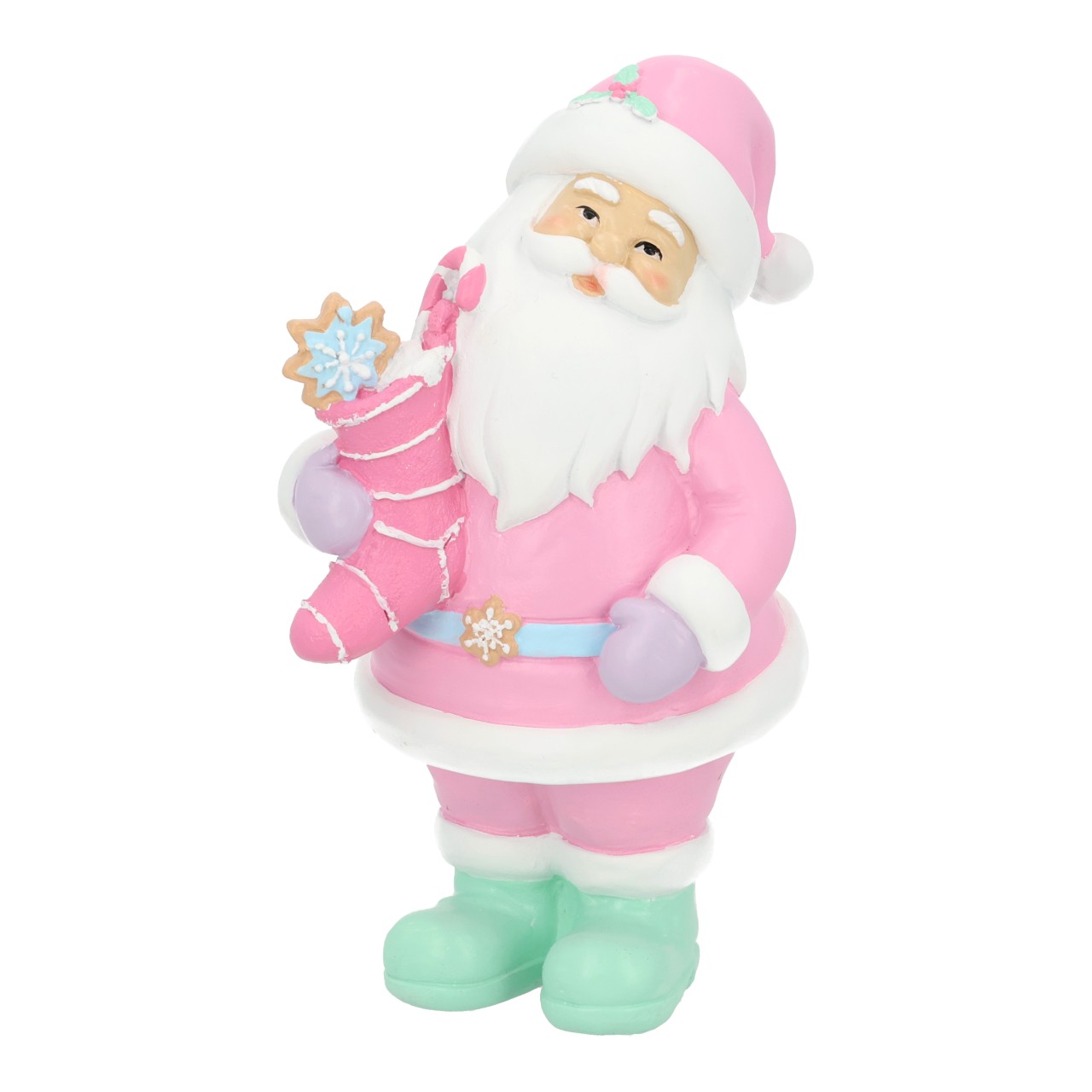 Papá Noel de polietileno rosa/rosa (A/A/P) 11x20x10cm Figur, Spielzeug