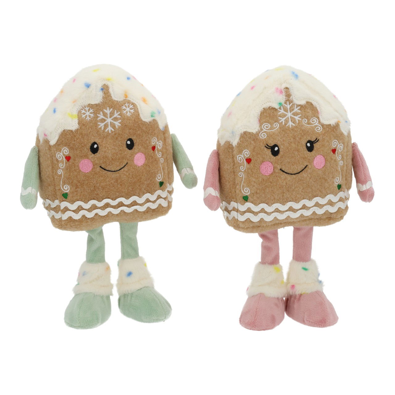 Casa de jengibre de pie de textil beige 2 surtidos (A/A/P) 18x27x9cm Plüsch, Spielzeug, Puppe