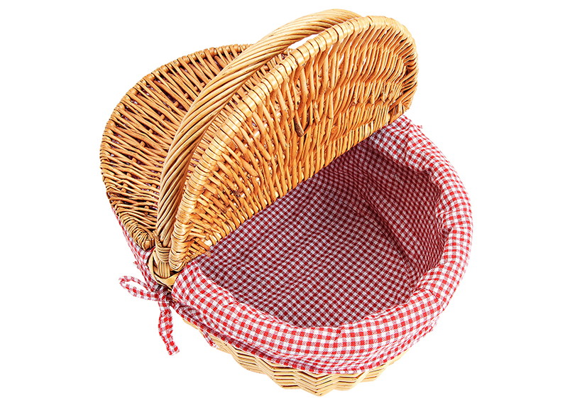 Cesto de piquenique em vime, L40 x P30 x A18 cm Cesto de piquenique em vime, L40 x P30 x A18 cm