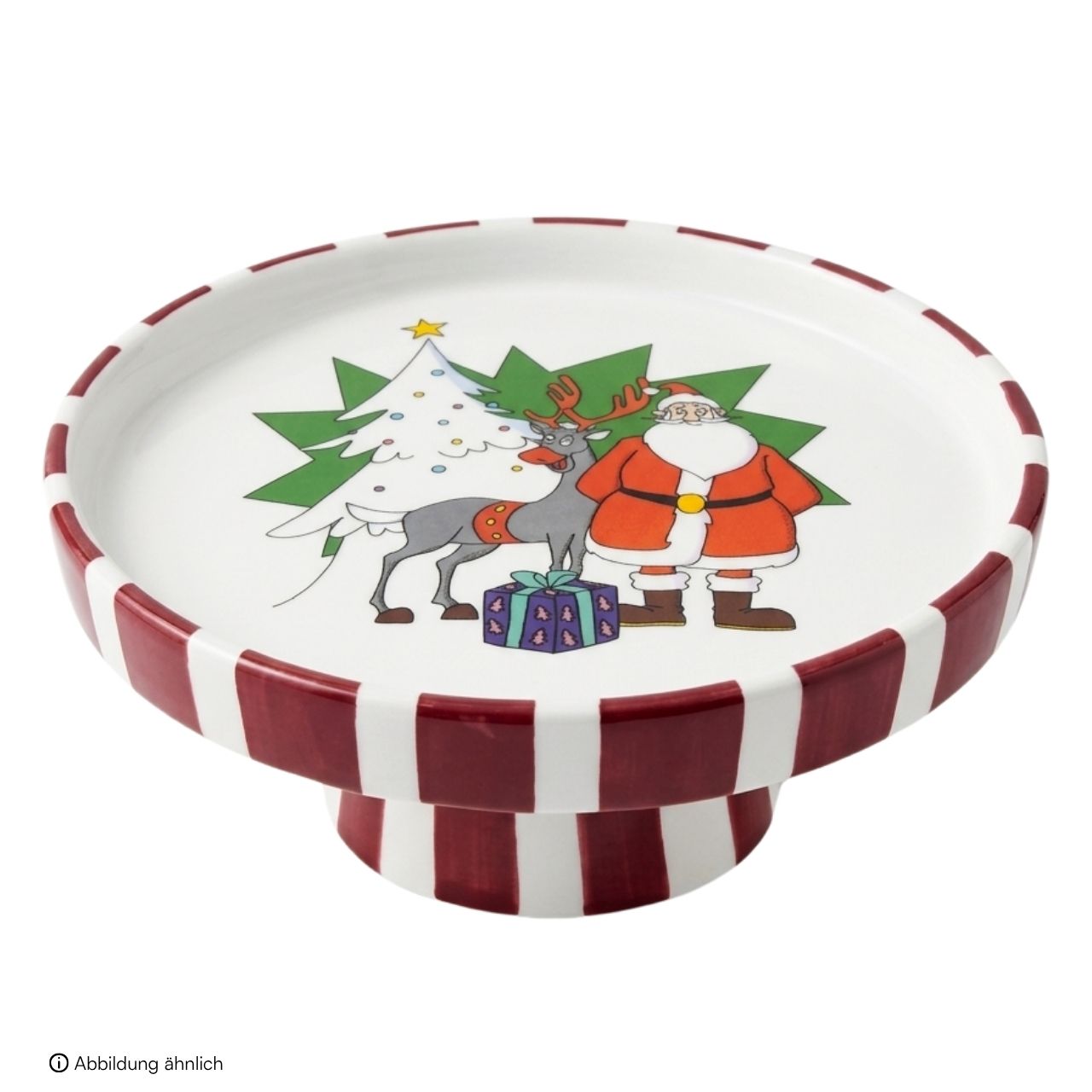 Weihnachts-Schüssel, Dessertschale, Rot-weiß Streifen, Santa Claus, Rentier