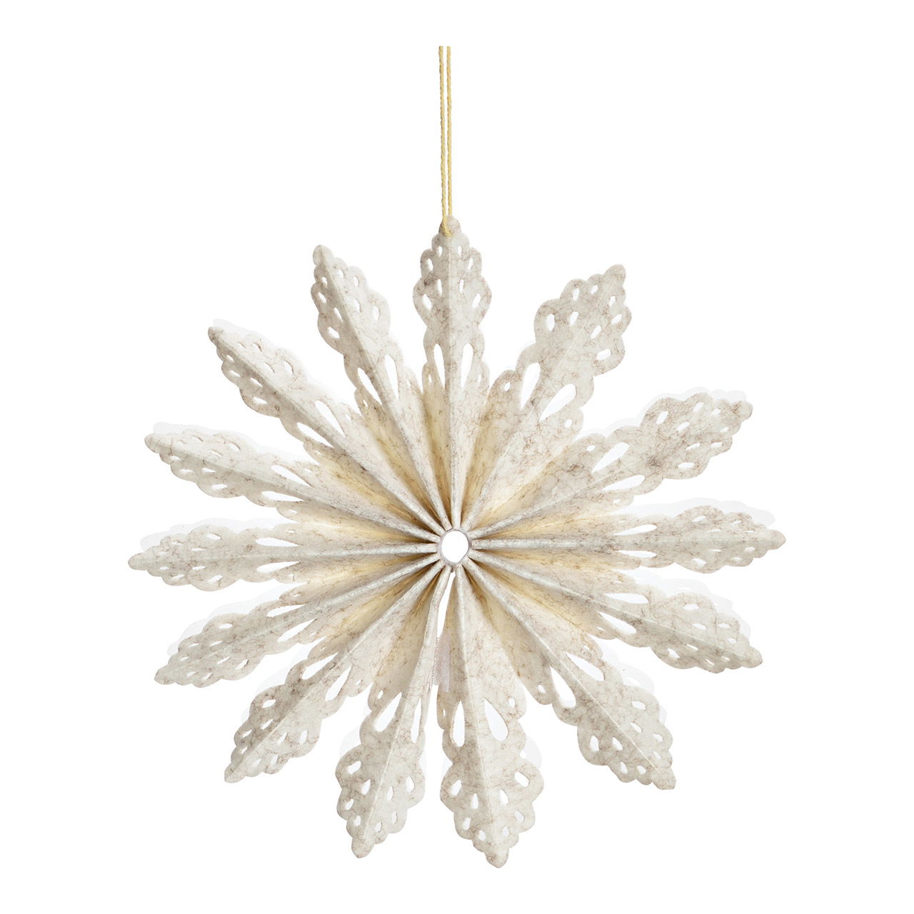 Weihnachtshänger Schneeflocke aus Filz, Beige (B/H/T) 20x20x2cm