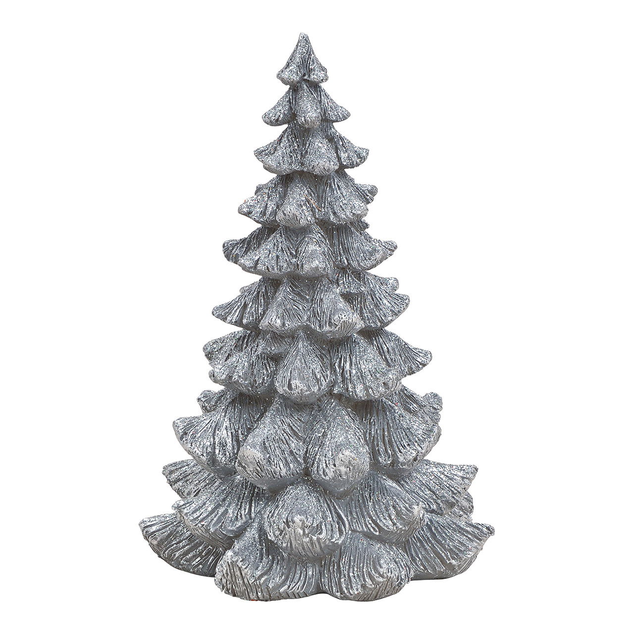 Tannenbaum aus Poly Silber (B/H/T) 18x25x18cm