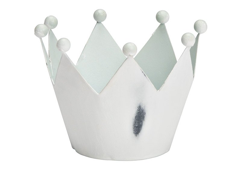 Crown, windlight holder, planter metal white (w/h/d) 11x8x11cm