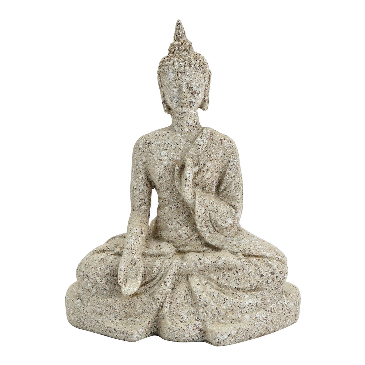 Buddha aus poly grau (B/H/T) 12x15x7cm