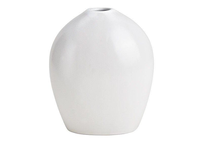 Vase ceramic white (W/H/D) 10x12x7cm
