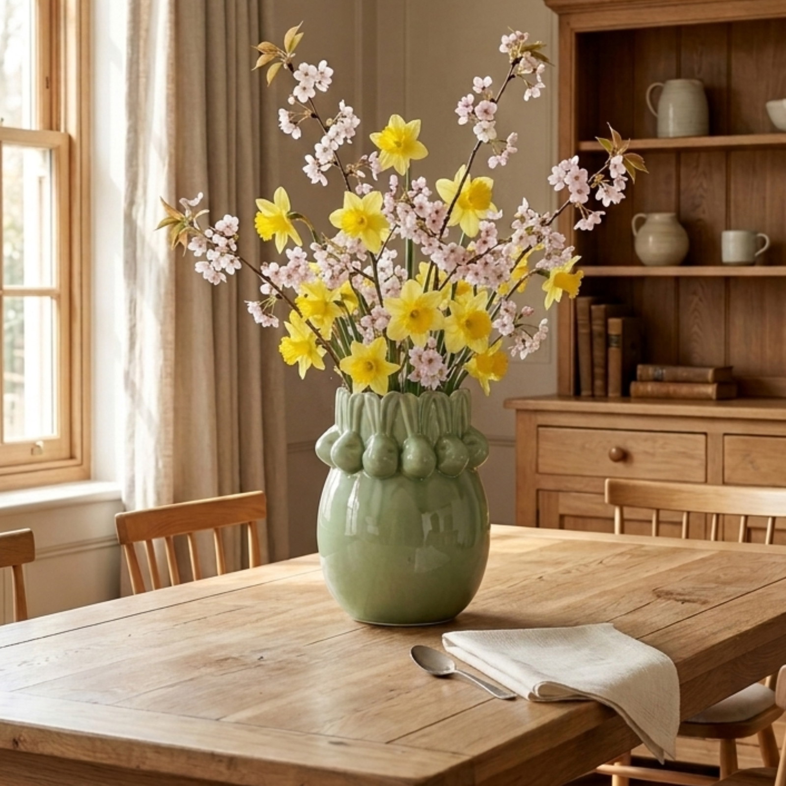 Vase, Blumen, Tischdekoration, Porzellan, Gelb