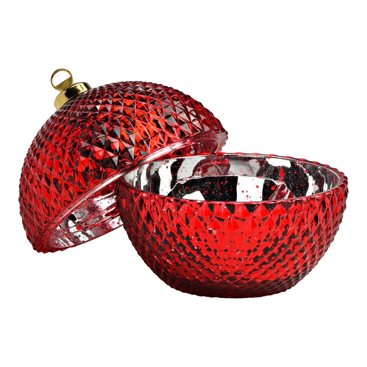 Glazen kerstbal pot, rood (B/H/D) 13x15x13cm Zubehör