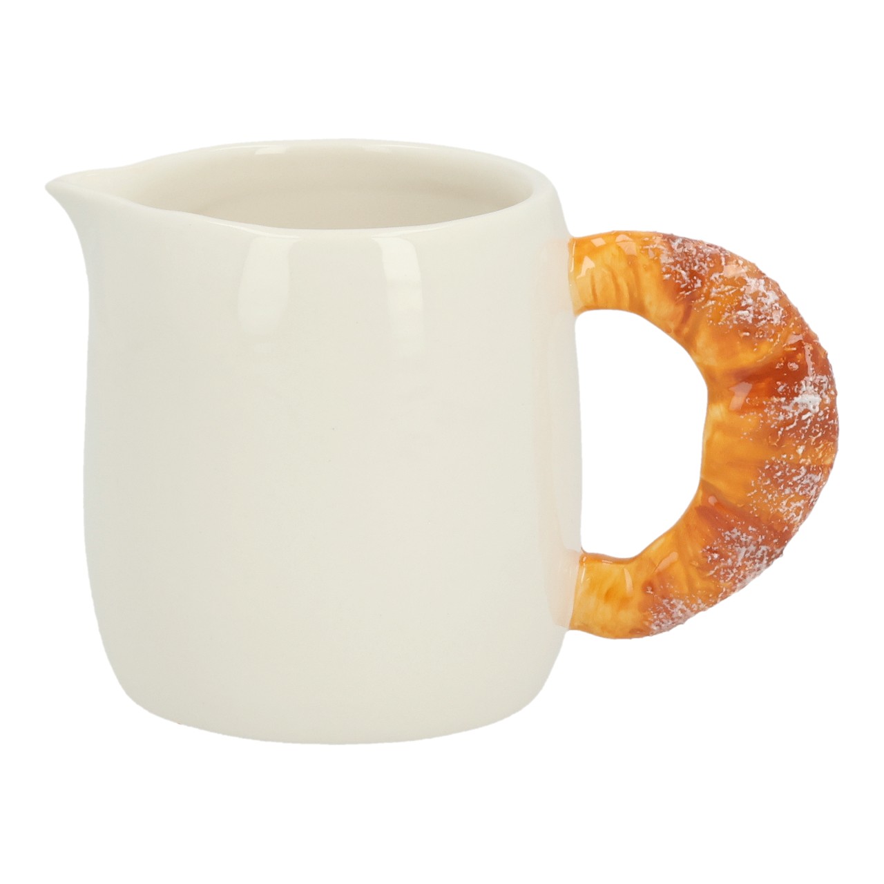 Pot à lait décor croissant en porcelaine blanche (L/H/P) 13 x 9 x 8 cm, 360 ml Kaffeekanne, Porzellan, Keramik, Becher, Kunsthandwerk
