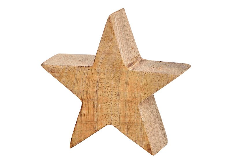 Deko Holzstern aus Mangoholz, Braun, (B/H/T) 10x10x4 cm