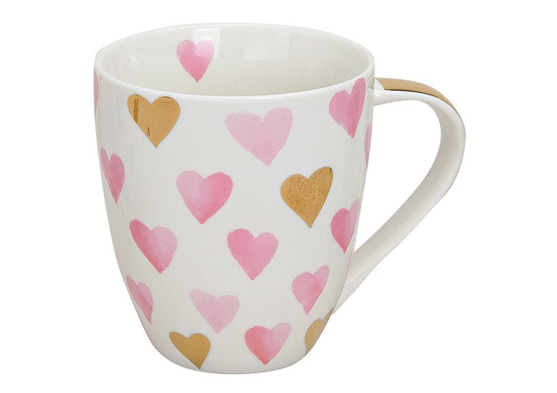 Jumbo mug heart porcelain pink .11cm
