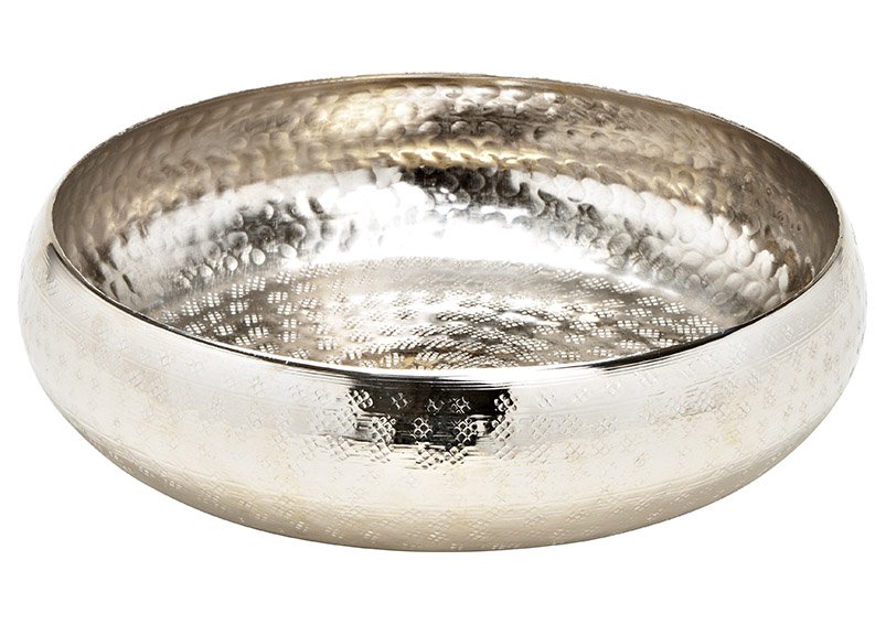 Metal bowl silver (W/H/D) 29x6x29cm