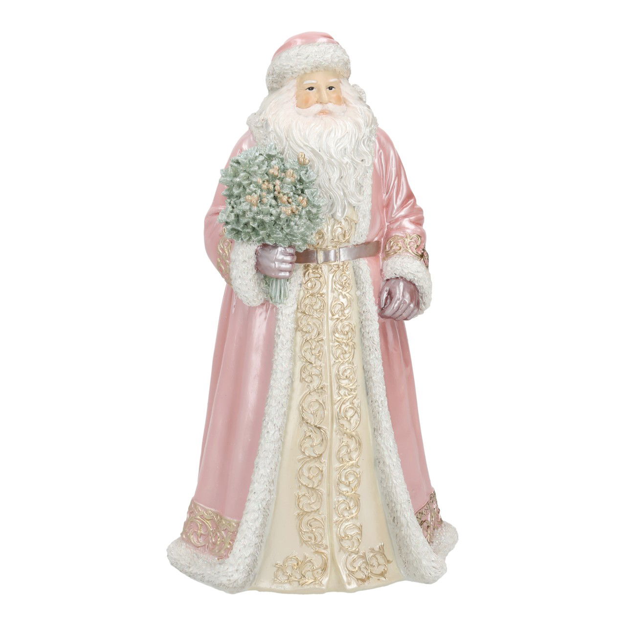 Weihnachtsmann aus Poly Pink/Rosa (B/H/T) 17x30x15cm