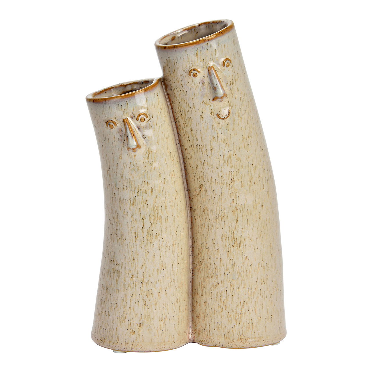 Vase Paare aus Keramik, Beige (B/H/T) 13x22x7cm