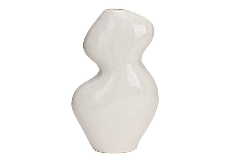 Vase aus Porzellan weiß (B/H/T) 15x25x7cm