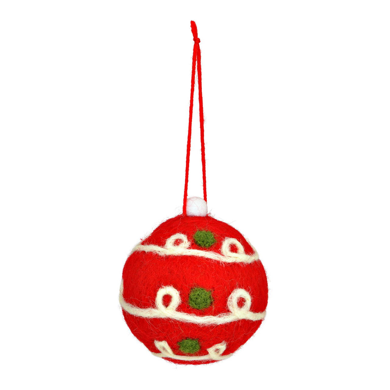 Hänger Weihnachtskugel aus Filz, Rot (B/H/T) 7x8x7cm Ø7cm Hänger Weihnachtskugel aus Filz, Rot (B/H/T) 7x8x7cm Ø7cm