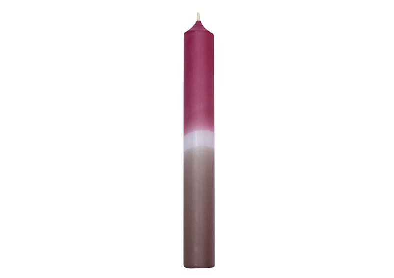 Stick candle DipDye old rose-taupe made of wax pink(W/H/D) 2x18x2cm