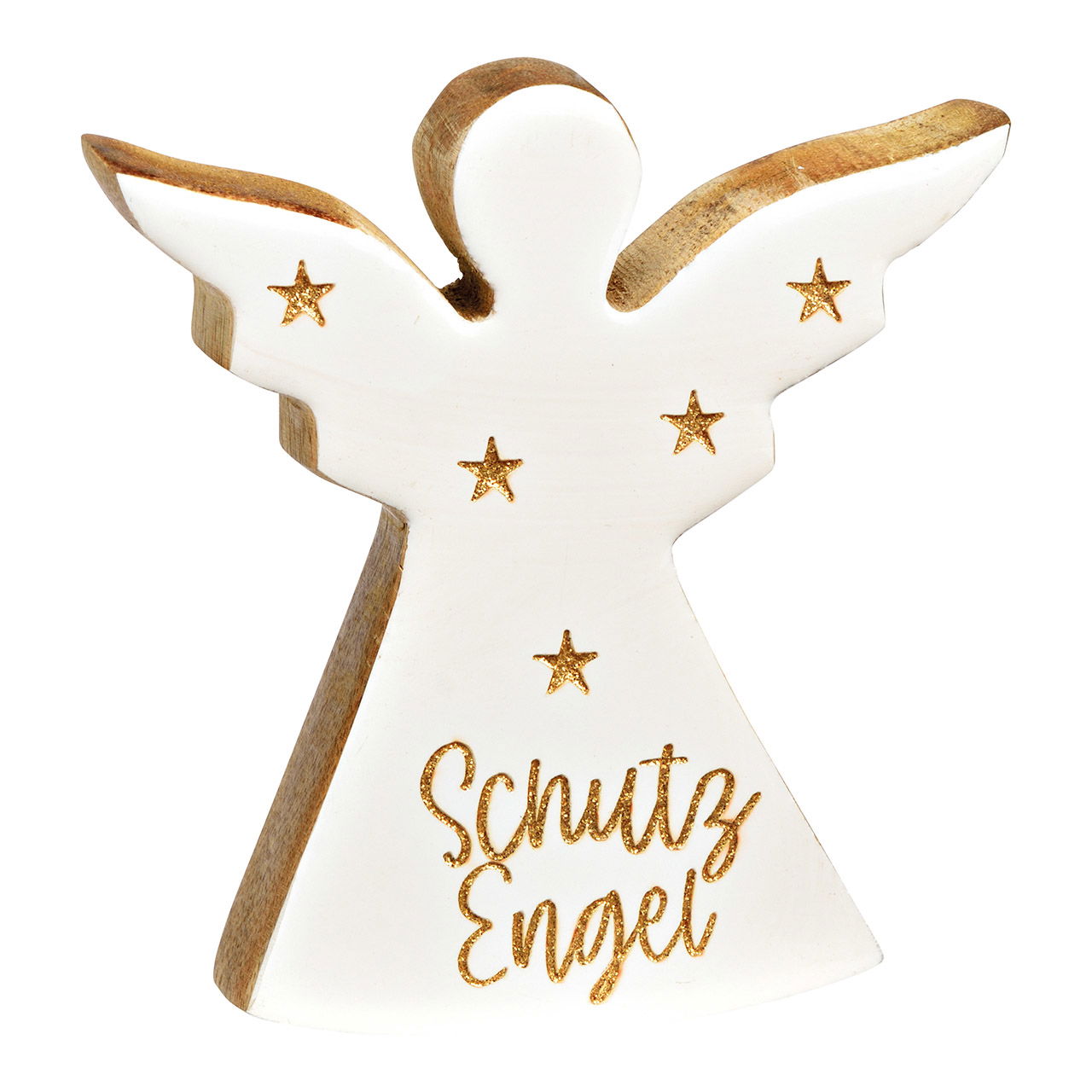 Engel, Schutzengel aus Mangoholz weiß (B/H/T) 11x12x2cm Engel, Schutzengel aus Mangoholz weiß (B/H/T) 11x12x2cm